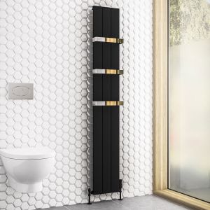 Eastbrook Rosano Matt Black Aluminium Designer Radiator 1800 x 280mm