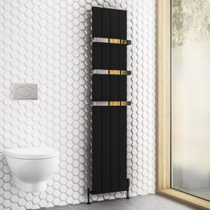 Eastbrook Rosano Matt Black Aluminium Designer Radiator 1800 x 375mm