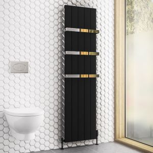 Eastbrook Rosano Matt Black Aluminium Designer Radiator 1800 x 470mm