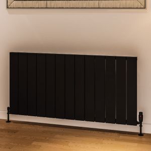 Eastbrook Rosano Matt Black Aluminium Designer Radiator 600 x 1230mm