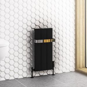 Eastbrook Rosano Matt Black Aluminium Designer Radiator 600 x 280mm