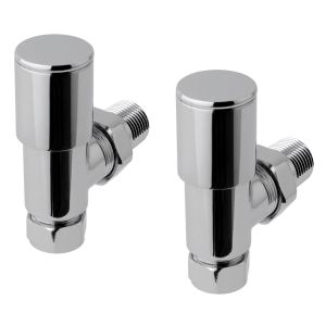 Eastbrook Round Chrome Angled Manual Radiator Valves