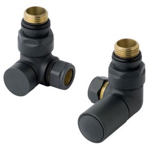 Eastbrook Round Matt Anthracite Corner Manual Radiator Valves