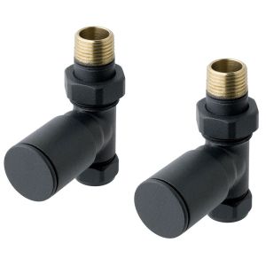 Eastbrook Round Matt Anthracite Straight Manual Radiator Valves