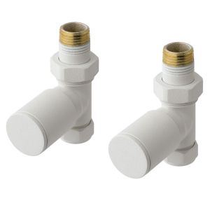 Eastbrook Round Matt White Straight Manual Radiator Valves