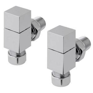 Eastbrook Square Chrome Angled Manual Radiator Valves