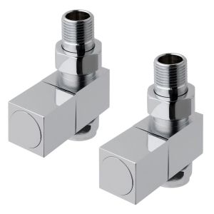 Eastbrook Square Chrome Straight Manual Radiator Valves