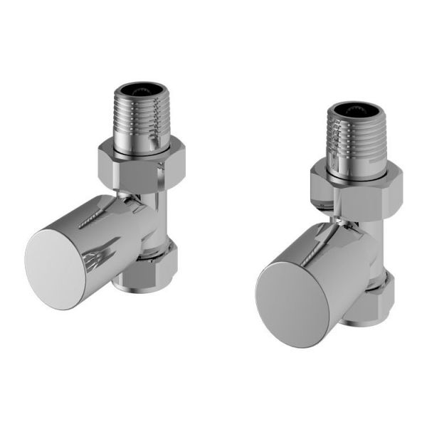 Eastbrook Rounded Chrome Straight Manual Radiator Valves