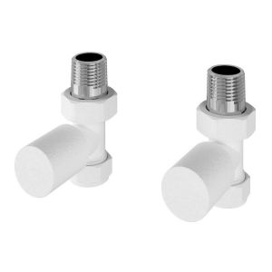 Eastbrook Rounded Matt White Straight Manual Radiator Valves