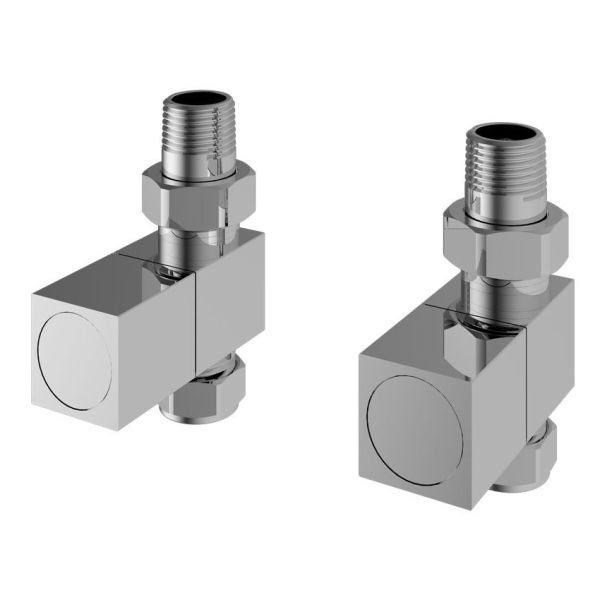 Eastbrook Squared Chrome Straight Manual Radiator Valves