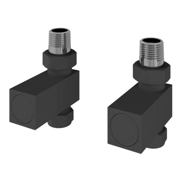 Eastbrook Squared Matt Anthracite Straight Manual Radiator Valves