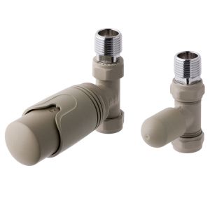 Eastbrook Matt Cappuccino Straight Thermostatic Radiator Valves