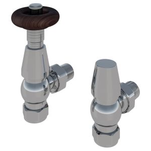 Eastbrook Traditional Chrome Angled Thermostatic Radiator Valves