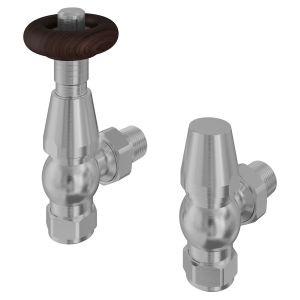 Eastbrook Traditional Satin Nickel Angled Thermostatic Radiator Valves