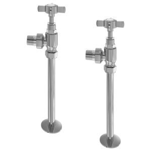 Eastbrook Traditional Chrome Angled Manual Radiator Valves with Tails