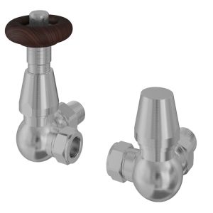 Eastbrook Traditional Satin Nickel Corner Thermostatic Radiator Valves