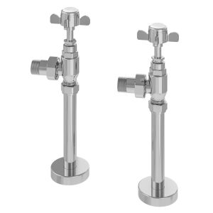 Eastbrook Traditional Chrome Angled Manual Radiator Valves with 150mm Tails