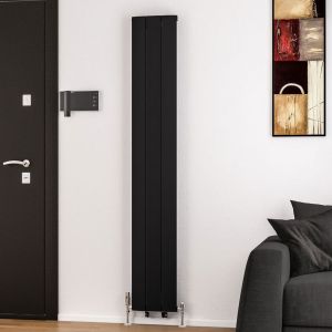 Eastbrook Trent Matt Black Aluminium Designer Radiator 1800 x 280mm