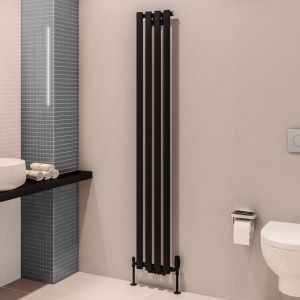 Eastbrook Tunstall Matt Black Steel Designer Radiator 1800 x 280mm