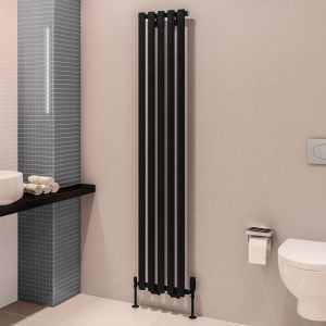 Eastbrook Tunstall Matt Black Steel Designer Radiator 1800 x 350mm