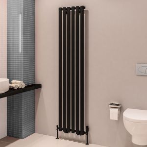 Eastbrook Tunstall Matt Black Steel Designer Radiator 1800 x 420mm