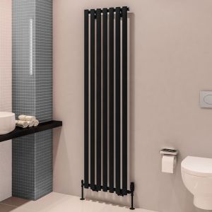 Eastbrook Tunstall Matt Black Steel Designer Radiator 1800 x 490mm