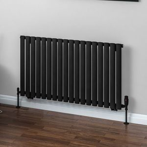 Eastbrook Tunstall Matt Black Steel Designer Radiator 600 x 1061mm