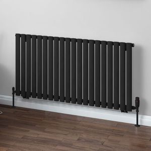 Eastbrook Tunstall Matt Black Steel Designer Radiator 600 x 1179mm