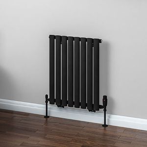 Eastbrook Tunstall Matt Black Steel Designer Radiator 600 x 471mm