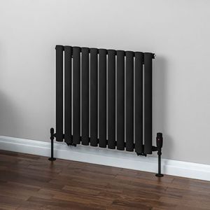 Eastbrook Tunstall Matt Black Steel Designer Radiator 600 x 648mm