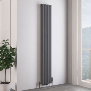 Eastbrook Tunstall Double Matt Anthracite Steel Designer Radiator 1800 x 280mm