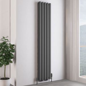 Eastbrook Tunstall Double Matt Anthracite Steel Designer Radiator 1800 x 350mm