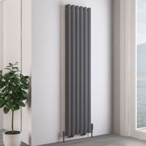 Eastbrook Tunstall Double Matt Anthracite Steel Designer Radiator 1800 x 420mm