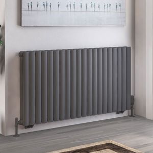 Eastbrook Tunstall Double Matt Anthracite Steel Designer Radiator 600 x 1179mm