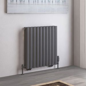 Eastbrook Tunstall Double Matt Anthracite Steel Designer Radiator 600 x 589mm