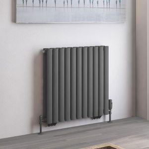 Eastbrook Tunstall Double Matt Anthracite Steel Designer Radiator 600 x 648mm