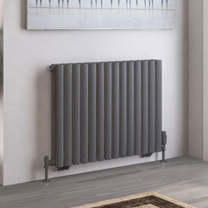 Eastbrook Tunstall Double Matt Anthracite Steel Designer Radiator 600 x 825mm