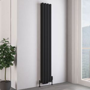 Eastbrook Tunstall Double Matt Black Steel Designer Radiator 1800 x 280mm