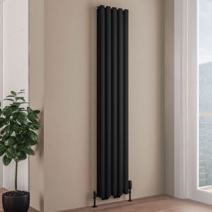 Eastbrook Tunstall Double Matt Black Steel Designer Radiator 1800 x 350mm