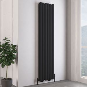 Eastbrook Tunstall Double Matt Black Steel Designer Radiator 1800 x 420mm