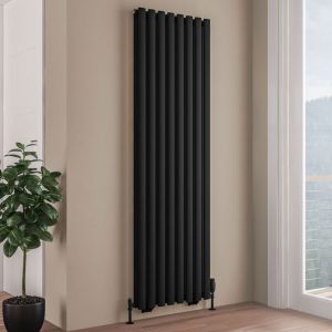 Eastbrook Tunstall Double Matt Black Steel Designer Radiator 1800 x 560mm