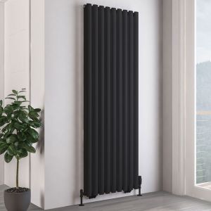 Eastbrook Tunstall Double Matt Black Steel Designer Radiator 1800 x 630mm