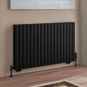 Eastbrook Tunstall Double Matt Black Steel Designer Radiator 600 x 1061mm