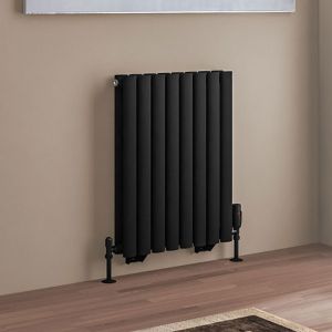 Eastbrook Tunstall Double Matt Black Steel Designer Radiator 600 x 471mm