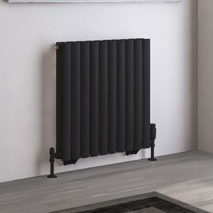 Eastbrook Tunstall Double Matt Black Steel Designer Radiator 600 x 589mm