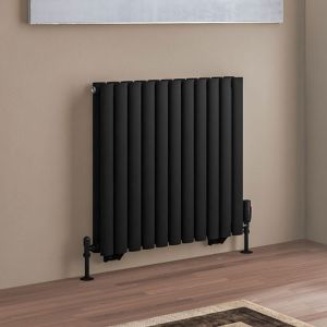 Eastbrook Tunstall Double Matt Black Steel Designer Radiator 600 x 648mm