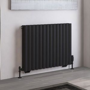 Eastbrook Tunstall Double Matt Black Steel Designer Radiator 600 x 825mm