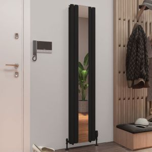 Eastbrook Tunstall Double Mirror Matt Black Steel Designer Radiator 1800 x 380mm