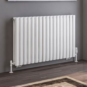 Eastbrook Tunstall Double Matt White Steel Designer Radiator 600 x 1002mm