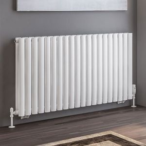 Eastbrook Tunstall Double Matt White Steel Designer Radiator 600 x 1179mm